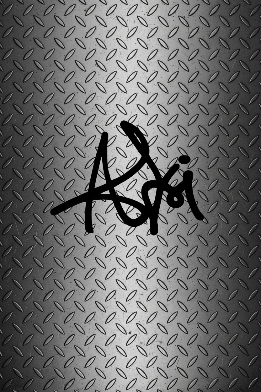 AKI logo with diamond metal pattern - 375x666px